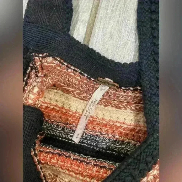 Free People Boho Retro Ruby Striped Crochet Knit Tank Dress Size Small - Picture 6 of 7